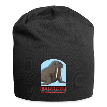 Walross Walrus Walroß Walrosse Geschenk - Jersey-Beanie - Schwarz - Vorne