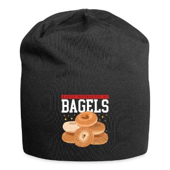Cadeau de pain Bagel Beigel Bagol - Bonnet en jersey - noir - Devant