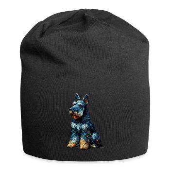 Polygon Art Kerry Blue Terrier Terriers - Jersey-Beanie - Schwarz - Vorne