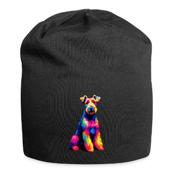 Bunte Pop Art Kerry Blue Terrier Terrier - Jersey-Beanie - Schwarz - Vorne