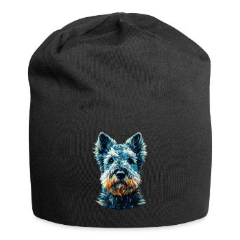 Polygon Art Kerry Blue Terrier Terriers - Jersey-Beanie - Schwarz - Vorne