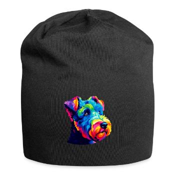 Bunte Pop Art Kerry Blue Terrier Terrier - Jersey-Beanie - Schwarz - Vorne