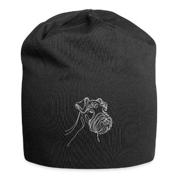 Line Art Kerry Blue Terrier Terriers - Jersey-Beanie - Schwarz - Vorne