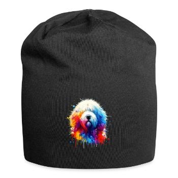Colorful Splash Art Komondor Chien de berger hongrois - Bonnet en jersey - noir - Devant