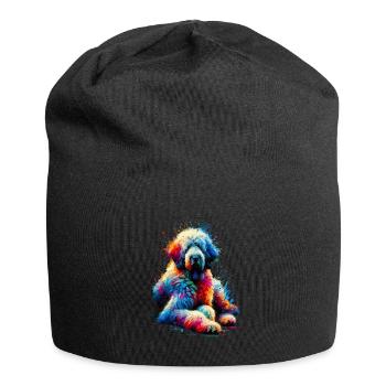 Colorful Splash Art Komondor Chien de berger hongrois - Bonnet en jersey - noir - Devant