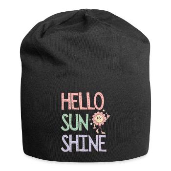 Hello Sunshine Blumen-Pastell - Jersey-Beanie - Schwarz - Vorne