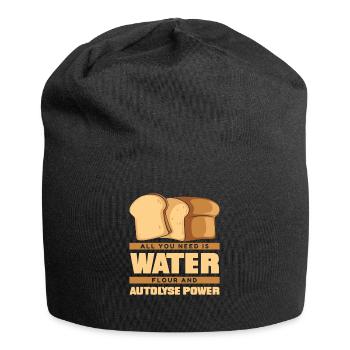 Wasser Mehl Und Autolyse Power Brot Teig Liebhaber - Jersey-Beanie - Schwarz - Vorne