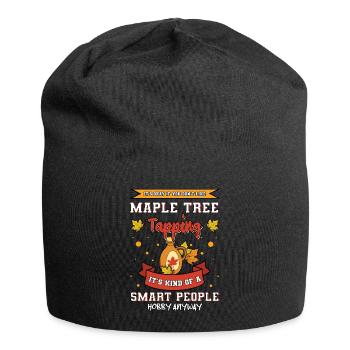 Maple Tree Tapping Maple Tree Maple Leaf - Jersey Beanie - black - Front