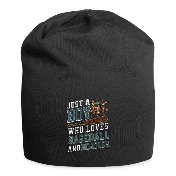 Juste un garçon qui aime le baseball et les beagles - Bonnet en jersey - noir - Devant