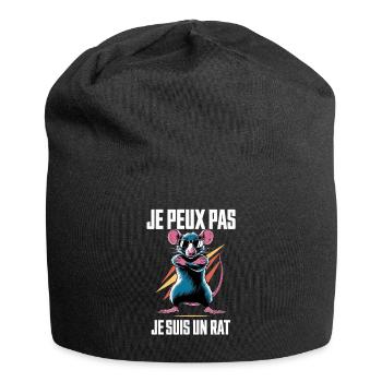 Ratten geiziger Humor Ich kann nicht Ich bin eine Ratte - Jersey-Beanie - Schwarz - Vorne