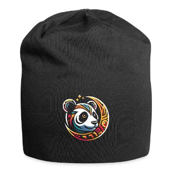 Großer Panda Pandabär Moon Phases - Jersey-Beanie - Schwarz - Vorne