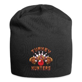 Chasseurs de dindes Quilles de dinde Thanksgiving - Bonnet en jersey - noir - Devant