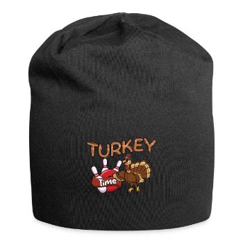 Truthahn Zeit Truthahn Bowling Pin Thanksgiving - Jersey-Beanie - Schwarz - Vorne