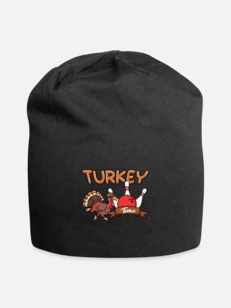 Truthahnzeit Truthahn Bowling Thanksgiving - Jersey-Beanie - Schwarz