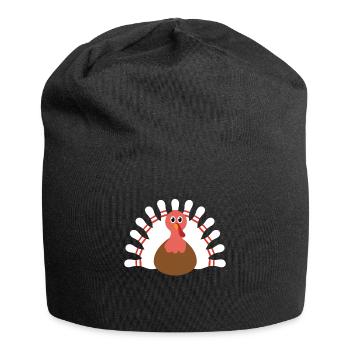 Quilles de bowling à la dinde Thanksgiving - Bonnet en jersey - noir - Devant
