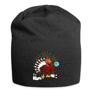 Quilles à la dinde de Thanksgiving à la dinde - Bonnet en jersey - noir - Devant