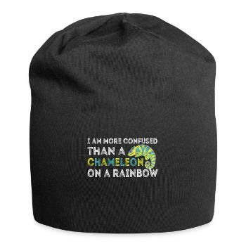 Ich Bin Verwirrter Als Ein Chamäleon - Jersey-Beanie - Schwarz - Vorne