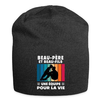 Step-Dad Stepdad Stepson Father's Day - Jersey Beanie - charcoal grey - Front
