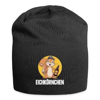 Eichkörnchen Eichhörnchen mit Korn - Jersey-Beanie - Schwarz - Vorne