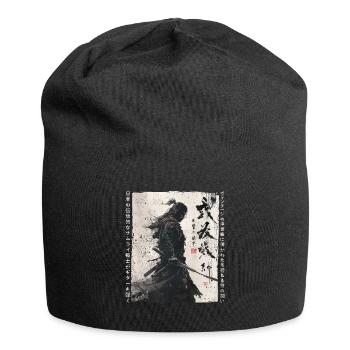 Samurai Fighter - Japanese Ukiyo-e Artwork - Jersey Beanie - black - Front