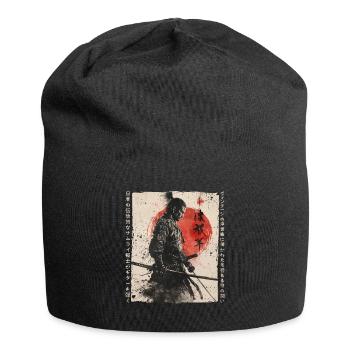 Samurai Fighter - Japanese Ukiyo-e Artwork - Jersey Beanie - black - Front