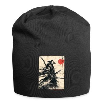 Samurai Fighter - Japanese Ukiyo-e Artwork - Jersey Beanie - black - Front