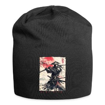 Samurai Fighter - Japanese Ukiyo-e Artwork - Jersey Beanie - black - Front