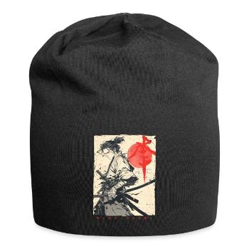 Samurai Fighter - Japanese Ukiyo-e Artwork - Jersey Beanie - black - Front