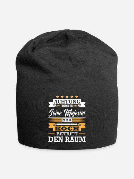 Achtung Seine Majestät Der Koch Betritt Den Raum - Jersey-Beanie - Schwarz