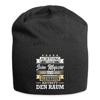 Achtung Seine Majestät Der Gleisbauer Gleisbau - Jersey-Beanie - Schwarz - Vorne
