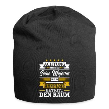 Achtung Seine Majestät Der Altenpfleger Pfleger - Jersey-Beanie - Schwarz - Vorne
