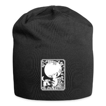 Corgi Japan Cherry Blossom Moon - Jersey-Beanie - Schwarz - Vorne