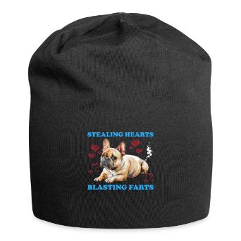 Bouledogue français VOLER DES CŒURS EXPLOSER - Bonnet en jersey - noir - Devant