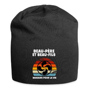Baskischer Schwiegervater und Schwiegersohn - Jersey-Beanie - Schwarz - Vorne