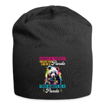 Funny Panda Animal Always Be Yourself Unless - Jersey Beanie - black - Front
