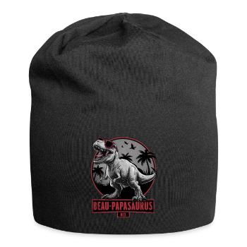 Handsome Papasaurus Rex Gift Stepfather Dinosaur - Jersey Beanie - black - Front