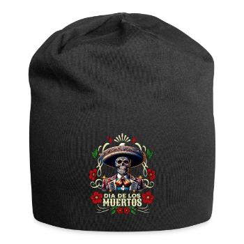 Dia De Los Muertos Farbenfrohes - Jersey-Beanie - Schwarz - Vorne