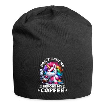 Morning grouch coffee anti early riser unicorn - Jersey Beanie - black - Front