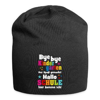 Kindergarten Einschulung Schulkind Schule Geschenk - Jersey-Beanie - Schwarz - Vorne