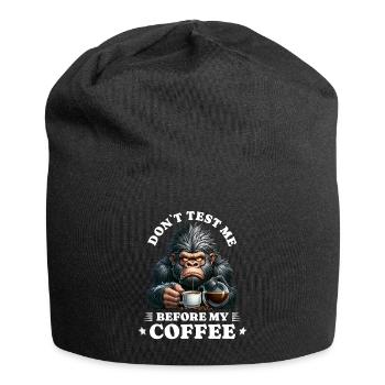 Morgenmuffel Kaffee Anti Frühaufsteher gorilla - Jersey-Beanie - Schwarz - Vorne