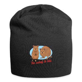 Quokka Kurzschwanzkänguru Quokkas Geschenk - Jersey-Beanie - Schwarz - Vorne