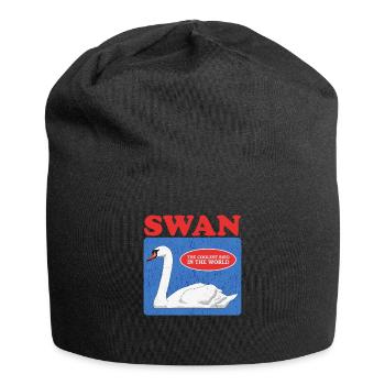 Schwan Schwanenliebhaber Schwäne Geschenk - Jersey-Beanie - Schwarz - Vorne