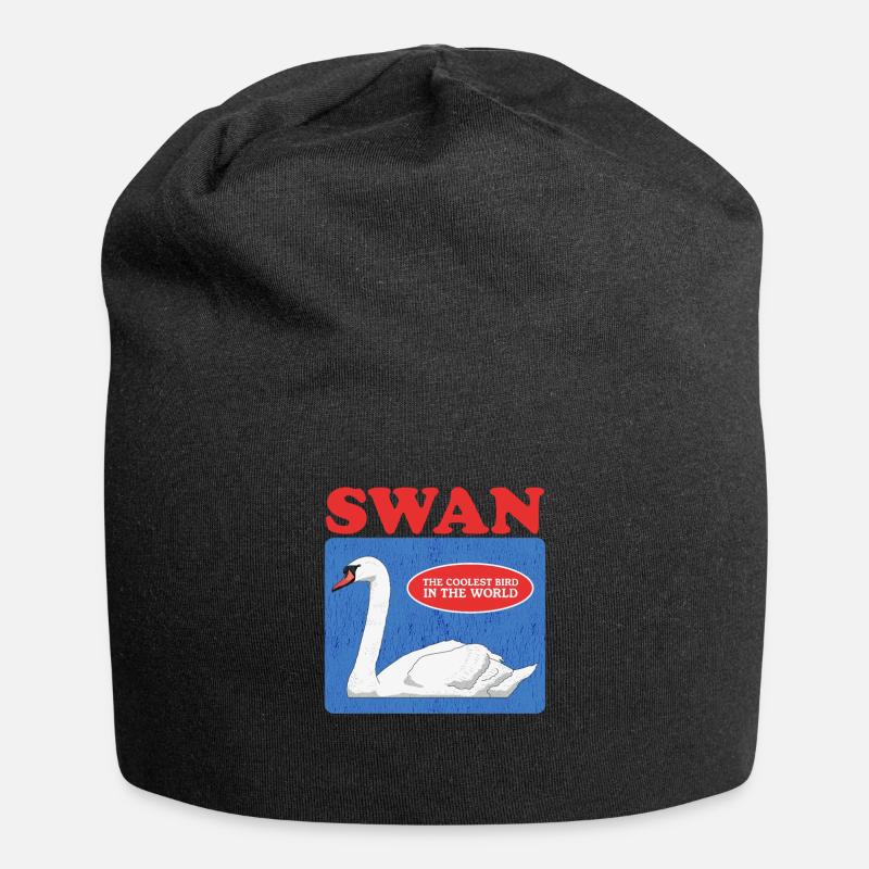 Schwan Schwanenliebhaber Schwäne Geschenk - Jersey-Beanie - Schwarz