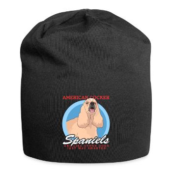 Cadeau Cocker Spaniel Américain - Bonnet en jersey - noir - Devant