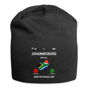 Johannesburg Ruft An Südafrika Urlaub Idee - Jersey-Beanie - Schwarz - Vorne
