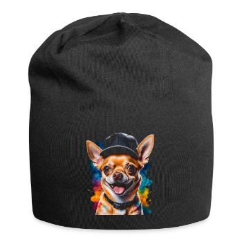 Chihuahua Snapback Cap Chien Drôle Design Print - Bonnet en jersey - noir - Devant