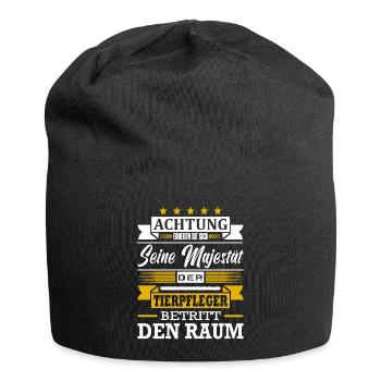 Achtung Seine Majestät Der Tierpfleger Tierpflege - Jersey-Beanie - Schwarz - Vorne