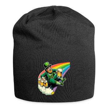 Leprechaun (Leprechaun irlandais) sur Rainbow - Bonnet en jersey - noir - Devant