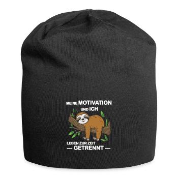 Funny sloth, no desire - Jersey Beanie - black - Front
