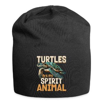 Sea Turtle Animal Turtles are my spirit animal - Jersey Beanie - black - Front